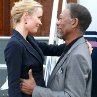 Still of Morgan Freeman and Radha Mitchell in Thick as Thieves