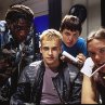 Still of Angelina Jolie, Jonny Lee Miller and Laurence Mason in Hackers