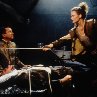 Still of Keanu Reeves, Dina Meyer and Udo Kier in Johnny Mnemonic