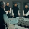 Still of Jacques Herlin, Jean-Marie Frin, Philippe Laudenbach, Loïc Pichon, Olivier Rabourdin and Lambert Wilson in Of Gods and Men