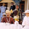 Still of Javed Khan, Kulbhushan Kharbanda and Rachel Shelley in Lagaan: Once Upon a Time in India