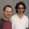 Ethan Coen and Joel Coen at event of The Man Who Wasn't There