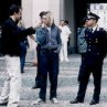 Director Tom Tykwer with Cate Blanchett and Giovanni Ribisi on the set