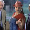 Still of Steve Martin, Queen Latifah and Eugene Levy in Bringing Down the House