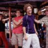 (L-R) Brandon (Greg Siff, in red), Justin (Justin Guarini) and Eddie (Brian  Dietzen) enjoy Spring Break in Miami (Background dancer at left Brandon Henschel). 