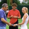 Kirsten Dunst, Pat Cash and Richard Loncraine in Wimbledon