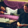 Samantha (Katie Holmes) and college beau James (Marc Blucas) enjoy a rare quiet moment.