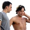 Still of Javier Bardem and Alejandro Amenábar in The Sea Inside