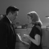 Still of Robert Downey Jr. and Patricia Clarkson in Good Night, and Good Luck.