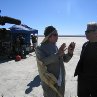 Al Pacino and Barry Navidi on the set of Wilde Salome