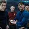 Still of John Cho, Simon Pegg, Zoe Saldana, Karl Urban, Anton Yelchin and Chris Pine in Star Trek