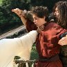 Still of Jackie Chan, Jet Li and Michael Angarano in The Forbidden Kingdom