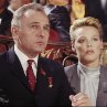 Still of Brigitte Nielsen and Michael Pataki in Rocky IV