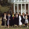 Still of Demi Moore, Emilio Estevez, Rob Lowe, Andrew McCarthy, Judd Nelson, Ally Sheedy and Mare Winningham in St. Elmo's Fire