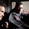 Still of Matt Dillon and Laurence Fishburne in Armored