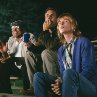 Still of Kevin Costner, James Earl Jones and Amy Madigan in Field of Dreams